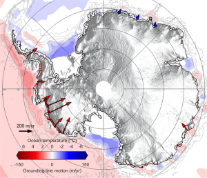 Abbildung der Abschmelzung des Eises in der Antarktis