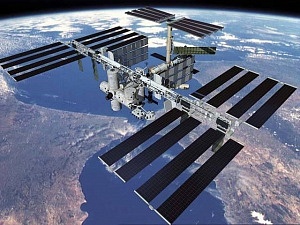 die ISS als Außenansicht aus dem Weltall