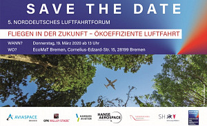 Flyer: 5. Norddeutsches Luftfahrtforum 2020; Safe the Date