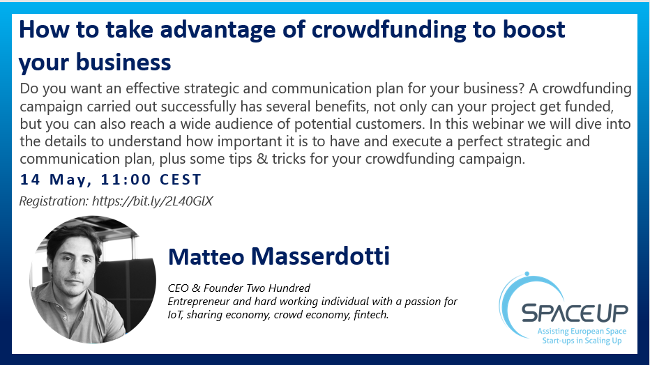 SpaceUp Webinar "How to take advantage of crowdfunding to boost your business"