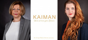 Portraits zweier Frauen mit dem Schriftzug: Kaiman