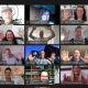 Screenshot einer Videokonferenz; die Teilnehmenden halten ihre zehn Finger ins Bild