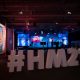 Schriftzug: #HM21; im Hintergrund ein Fernsehstudio