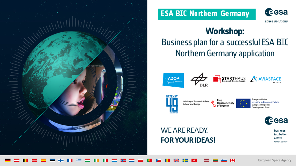 Workshop: Business plan for a successful ESA BIC Northern Germany application