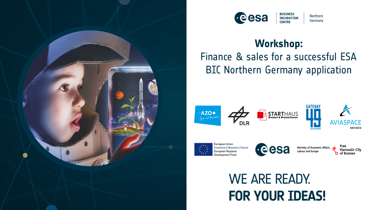 Workshop: Business plan for a successful ESA BIC Northern Germany application – finance & sales