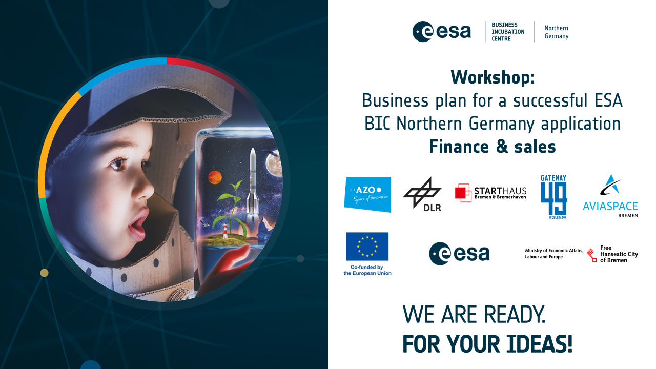 Workshop: Business plan for a successful ESA BIC Northern Germany application – Finance & sales