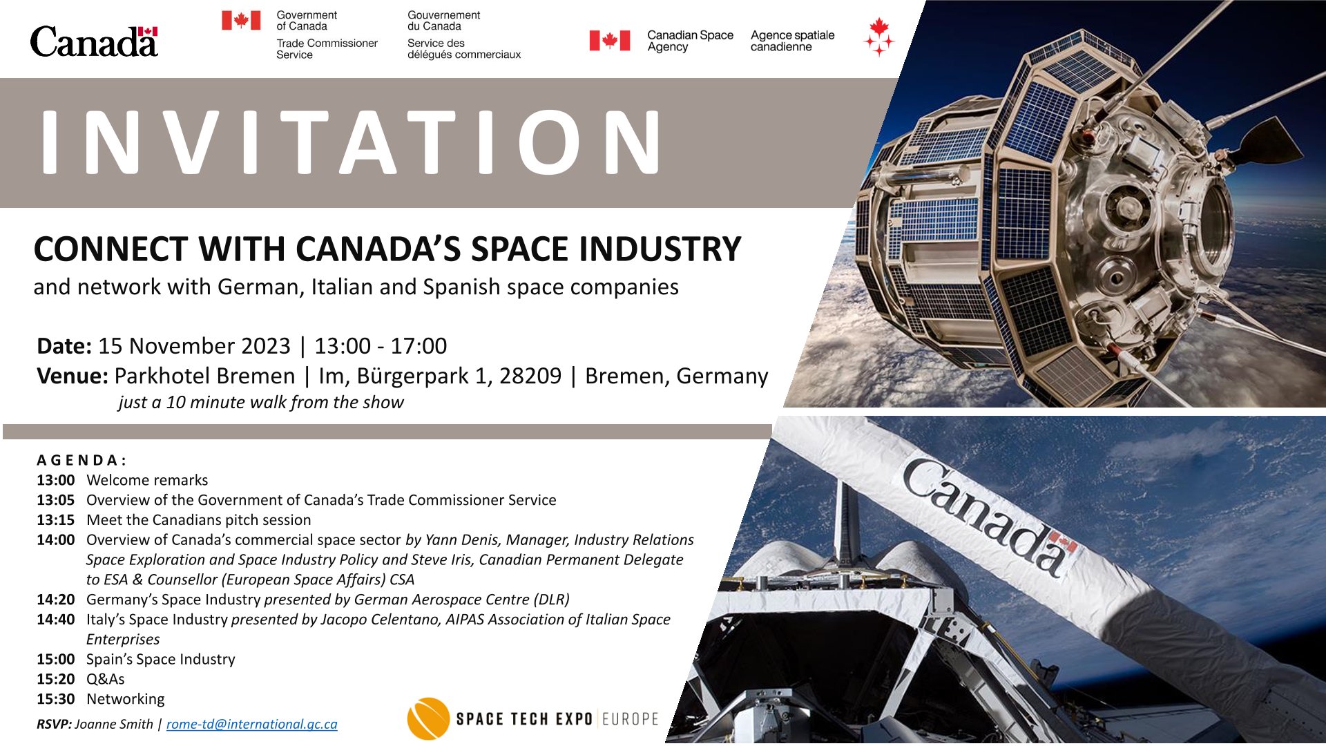 Space Tech Expo 23: CONNECT WITH CANADA’S SPACE INDUSTRY