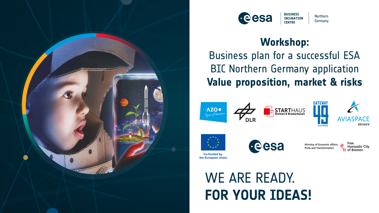 Workshop: Business plan for a successful ESA BIC Northern Germany application – Value proposition, market & risks